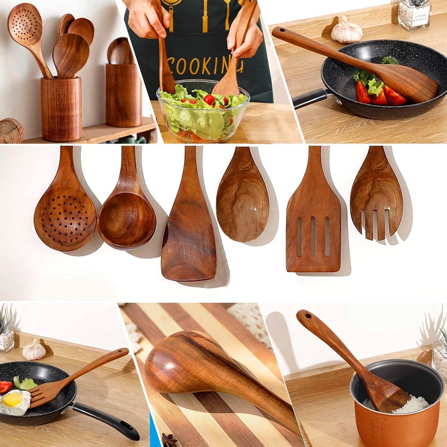 Teak wooden kitchen utensils
7-piece wooden utensil set
Heat-resistant wooden cooking tools
Non-stick safe kitchen spatulas
Teakwood soup ladle and salad fork
Natural wooden spatulas and spoons
Durable non-scratch cooking utensils