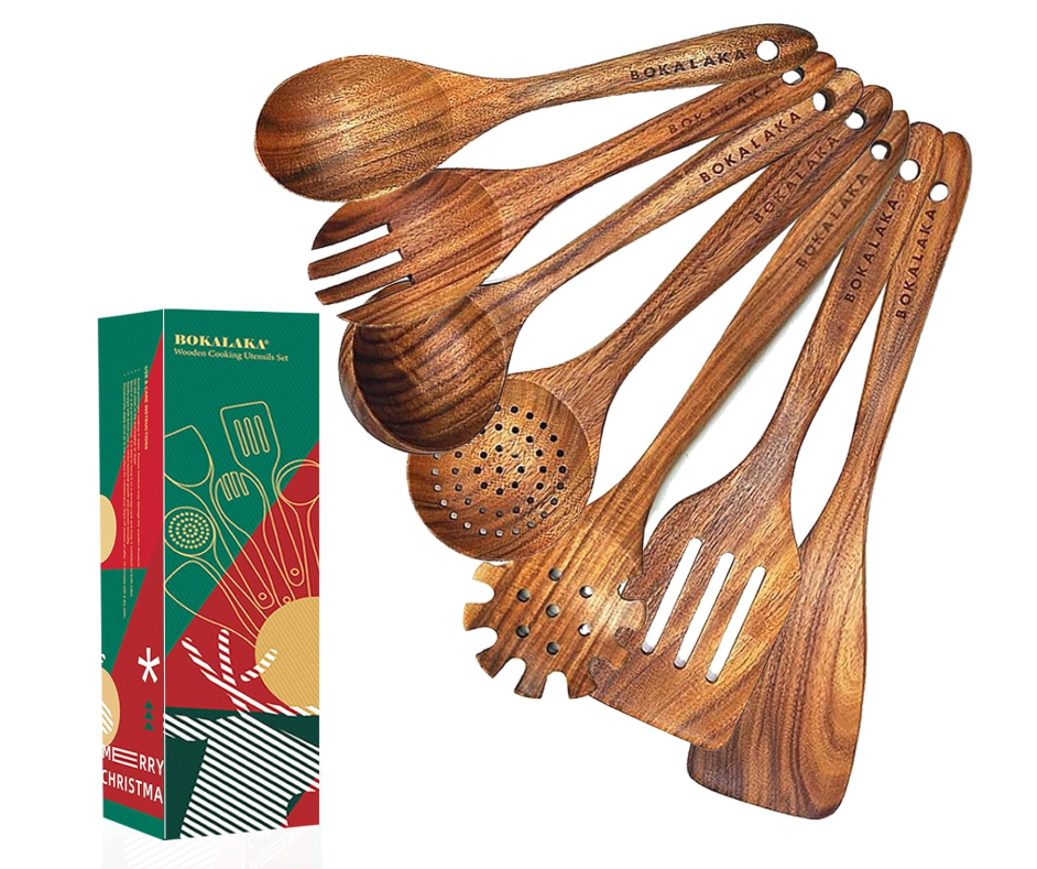11-Piece Acacia Wood Utensil Set
